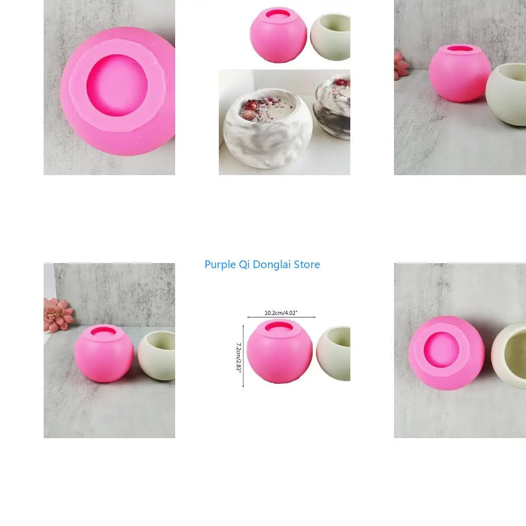 L21E Candles Holder Resin Mold,Plaster Flower Pot Silicone Molds Round Epoxy Resin Casting Molds for DIY-Jewelry Storage Box