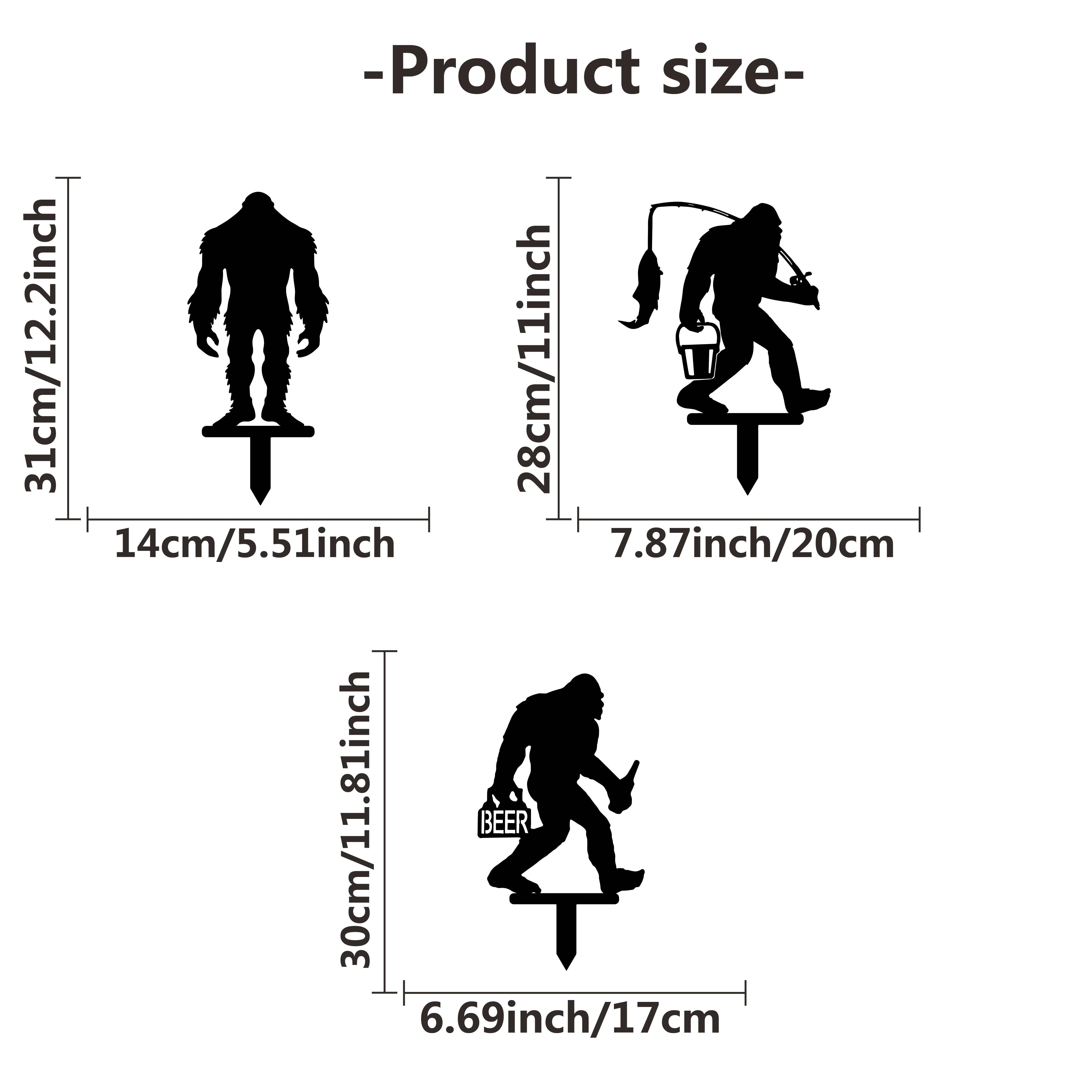 3pcs [Metal Sasquatch Garden Stakes] Metal Bigfoot Garden Stakes - Sasquatch Statue Decorations Outdoor, Patio, Lawn Decorations