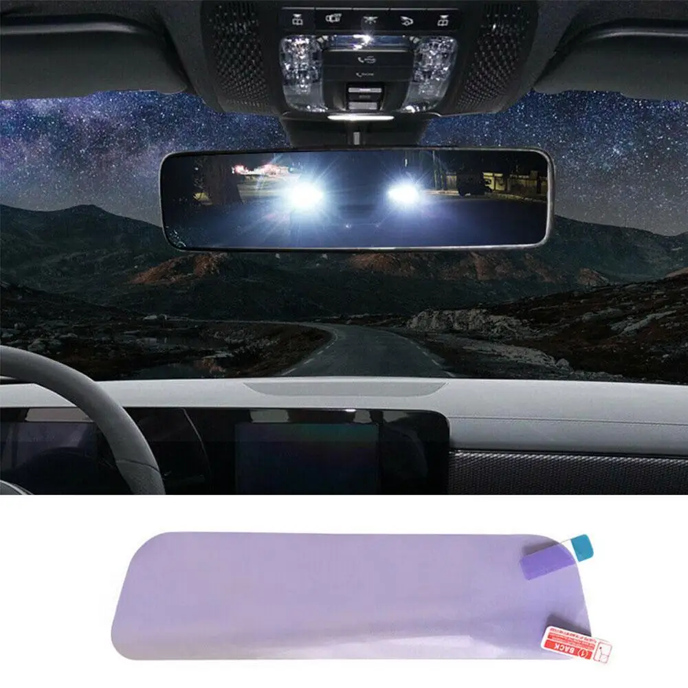 Universal Car Interior Rearview Mirror Anti Fog Reversing Blocking Anti-glare Film Protective Film For Car Sticker Accessor P2A2