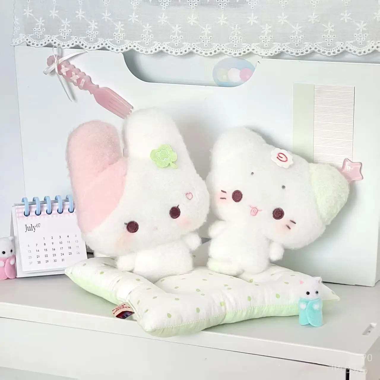 

10-сантиметровая плюшевая плюшевая кукла Lucky Rabbit, супер милая ниша, рыбный торт, кошка, взрывная подвеска, сумка, подвеска, брелок, кукла, рождественский подарок