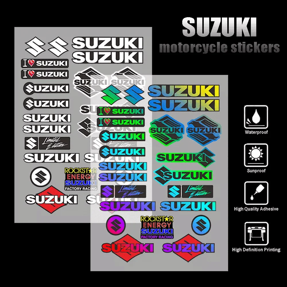 Motorcycle Gear Deals - Reflektierende & Laser-Holographische Rennsticker-Set, Wasserfeste Vinyl-Aufkleber