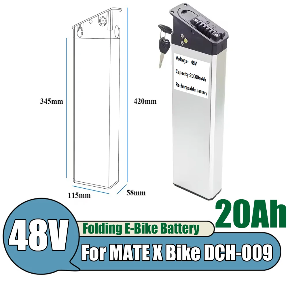 48V 20Ah Replacement Batteries for DCH-009 New Engwe EP-2 Pro Engine Pro Upgraded Version for MATE X Bike Battery with Charger
