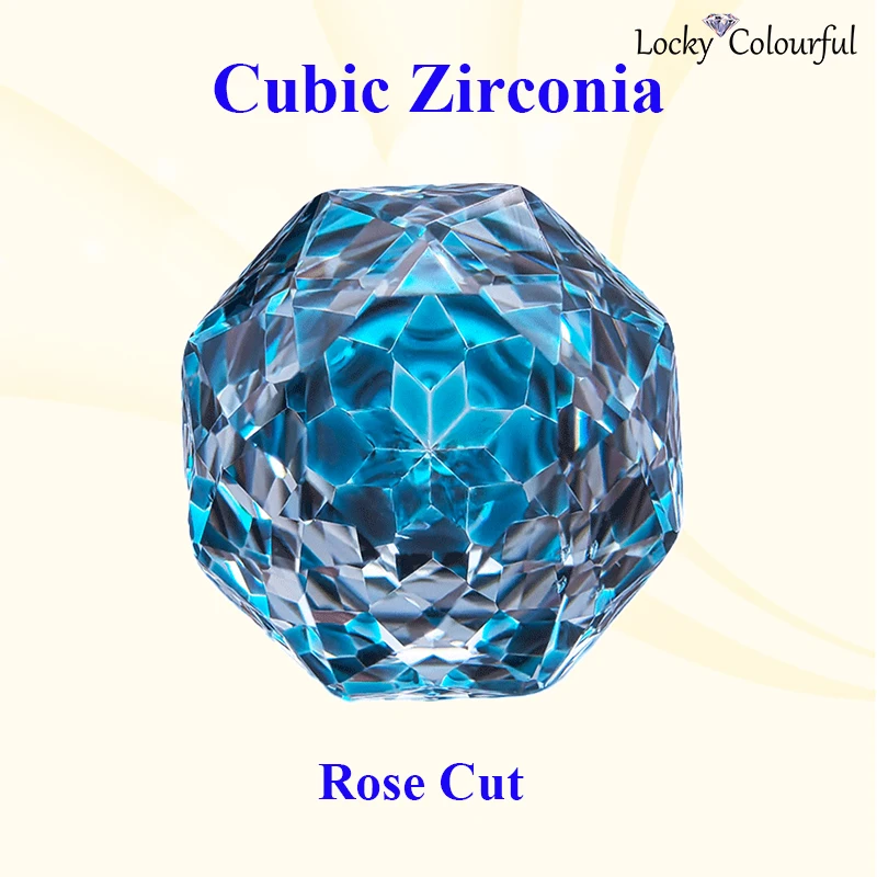 Cubic Zirconia Rose Cut Peacock Blue Color Charms Wholesale for DIY Jewelry Making Earrings Bracelet Materials No Certificate