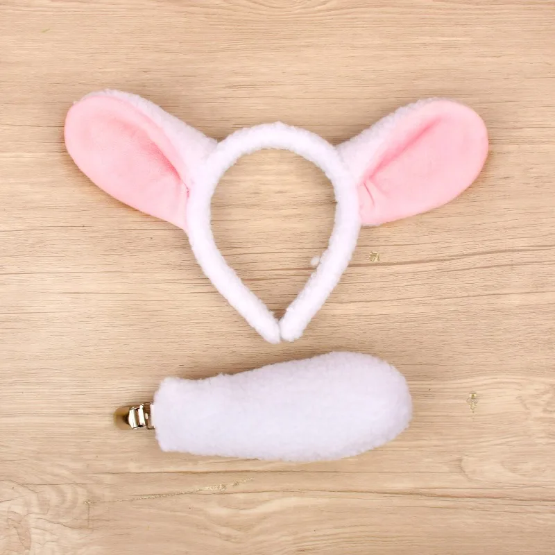 

Детский комплект для Хэллоуина: повязка на голову с ушками овечки и хвост — реквизит для костюмированной вечеринки