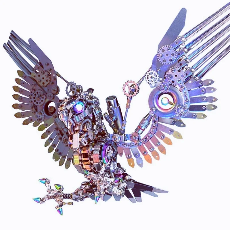 3D Puzzles Punk Gyrfalcon Metal Model Kit DIY Assembly Toy Animals Falcorusticolus Model  for Teens Adults - 1800+PCS