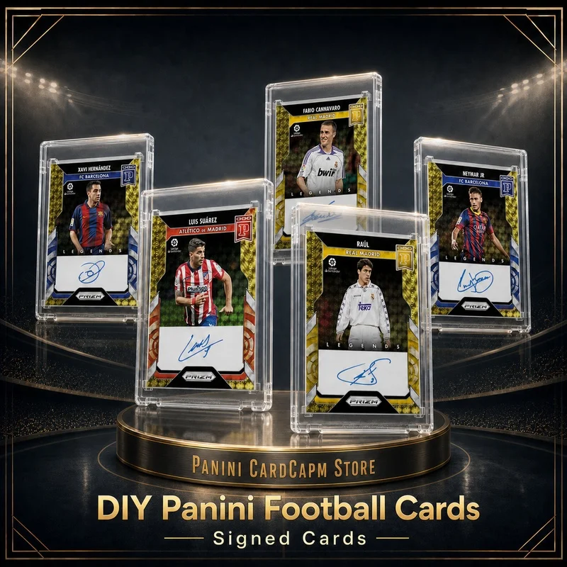 DIY Panini Football Autographed Cards World Cup Series Neymar Xavi Suarez Raul Cannavaro Homemade Collector's Cards