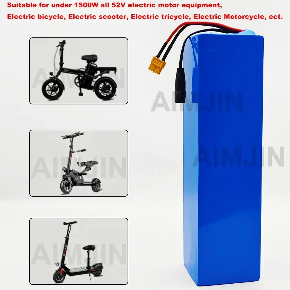 بطارية 52 فولت 18650 ليثيوم أيون 10500 مللي أمبير في الساعة مع BMS، حزمة بطارية 14S3P، لمختلف الأجهزة الإلكترونية ومعدات النقل
