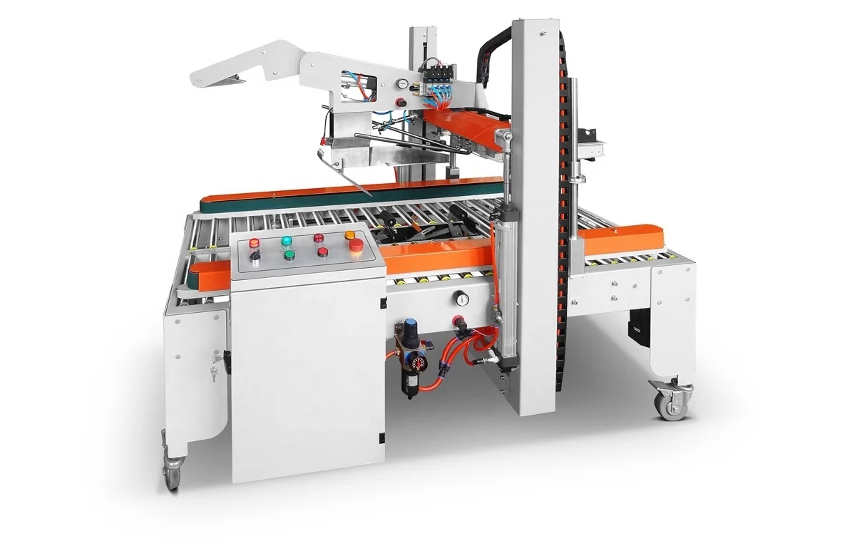 UPK-FXZ500Q Automatic Flap Folding Carton Box Case Sealer Machine Caes Closing Packer Sealing Machine