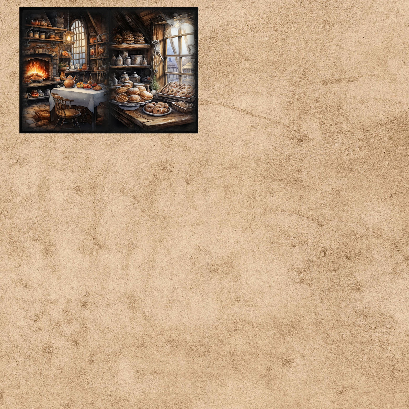 10 Sheets A5 Size Christmas Shop Window Bread Donuts Background Vintage Grunge Journal Planning Scrapbooking