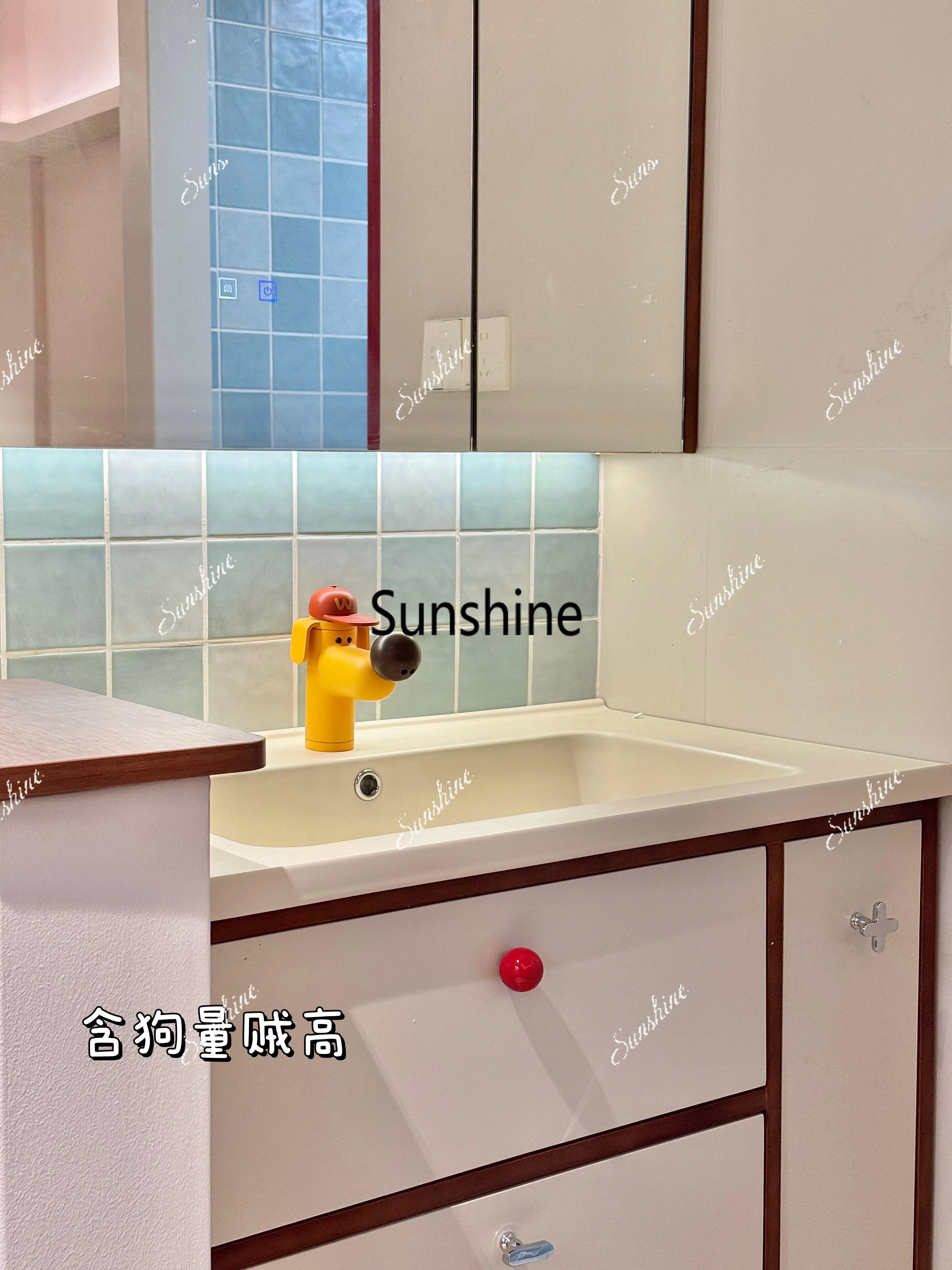 Bathroom cabinet ceramic integrated basin combination bathroom paint is simple