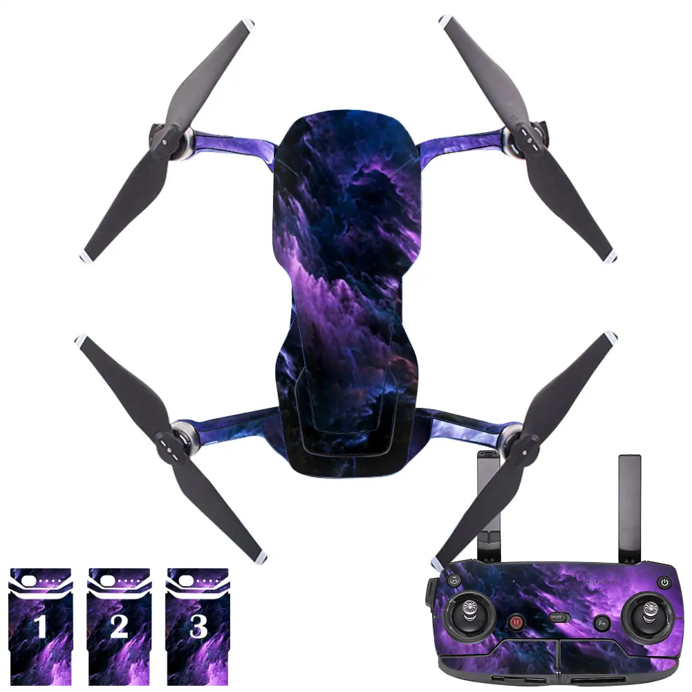 DJI Air 1 PVC Stickers Body Remote Control Protective Film Set Scratch-proof Decals Skin for DJI Mavic Air 1 Drone Accessories