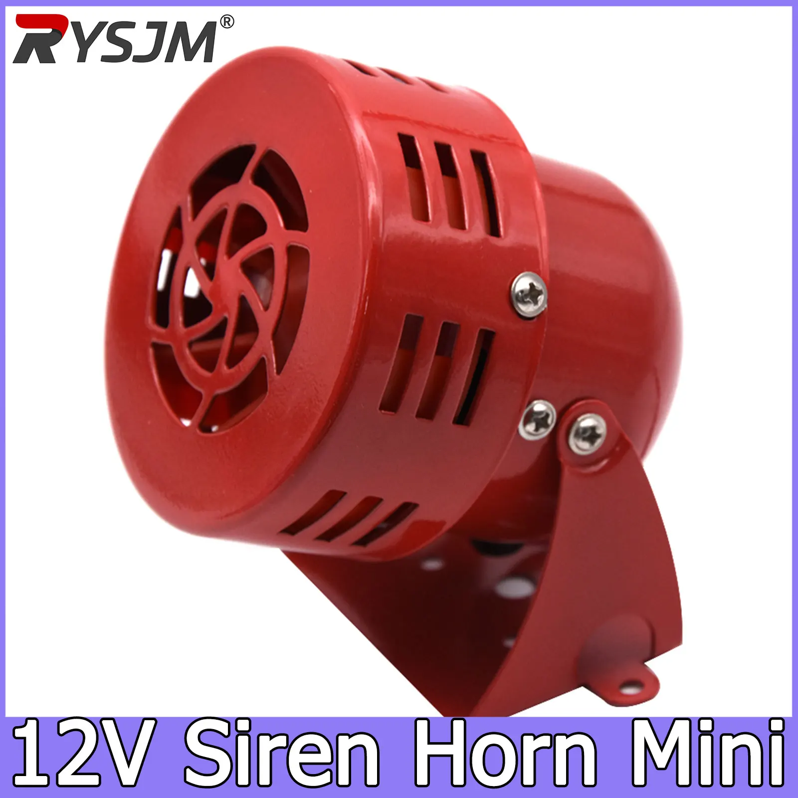 Sirene de 12V Mini 110dB Vermelha, Sirene de Ataque Aéreo, Alto-falante de Alarme para Carro e Caminhão, Som Elétrico Acionado por Motor, Buzina de Ar Comprimido Potente