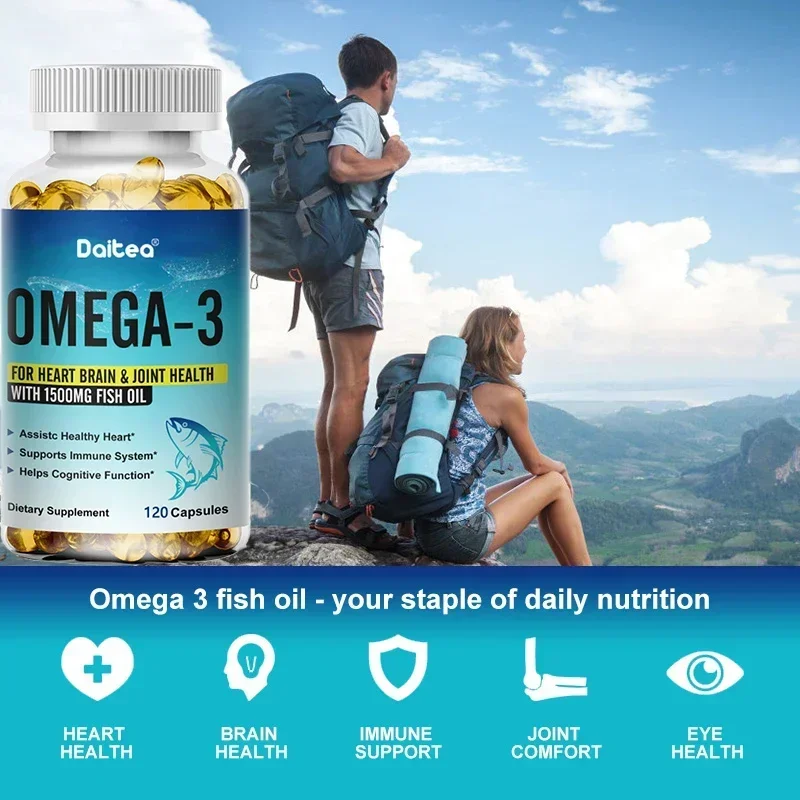 Daitea Fish Oil |OMEGA-3| Anti-aging Capsules , Supports Brain & Heart Health