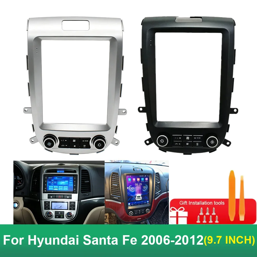 9.7 Inch Android Radio Fascia For Hyundai Santa Fe 2006-2012 Dash Kit Frame
