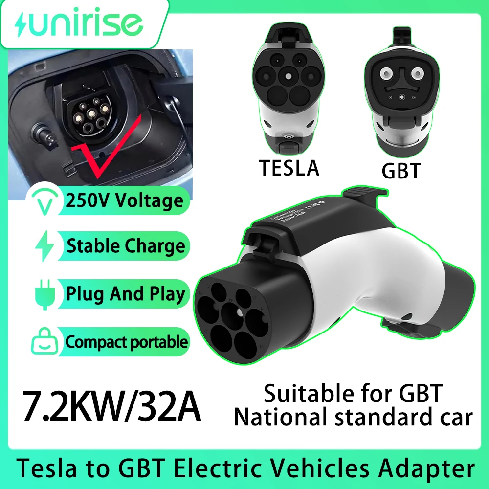 

7.2kW EV Adapter Tesla To GB/T 32A NACS to GBT Charging Converter For Chinese standard electric vehicles Connector Charger