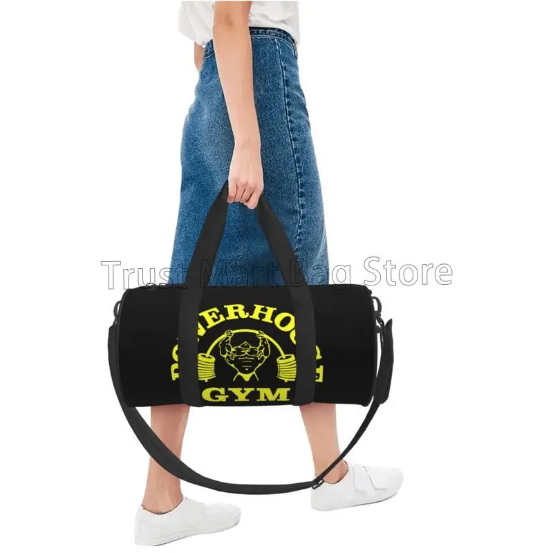 Powerhouse-bolsa de viaje redonda con estampado para gimnasio, bolso de mano impermeable, portátil, para Yoga, gimnasio y Deportes