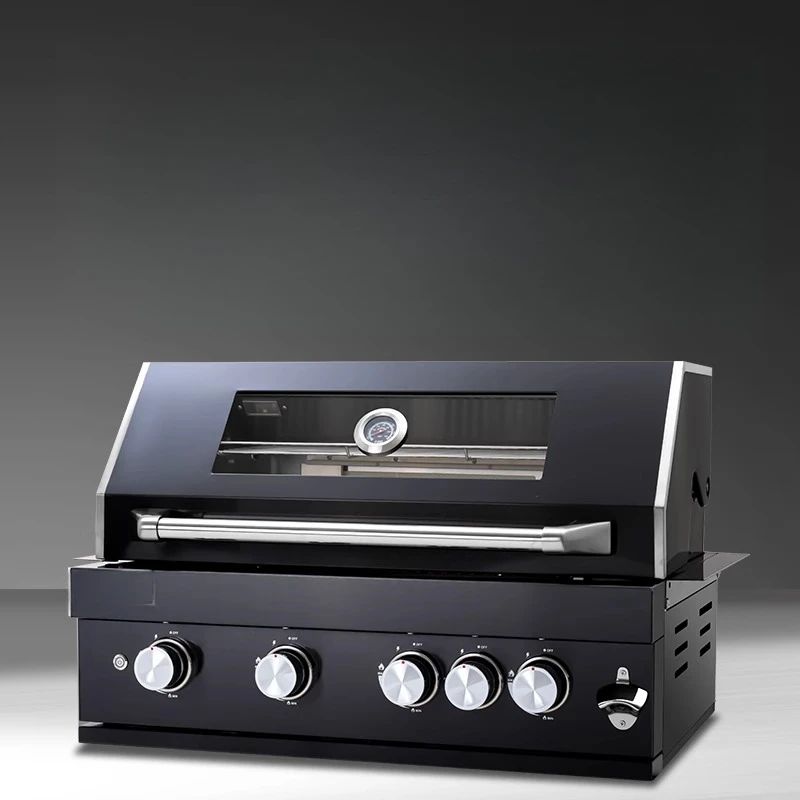 

Embedded gas grill outdoor stainless steel villa courtyard grill table
