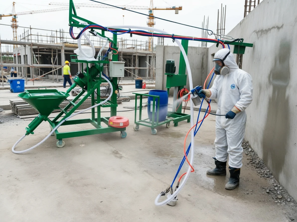 Hot seller GRC Shotcrete Machine Anti-backflow Nozzle Wheeled Mobile For Garden Sculpture Glass Fiber Concrete Spraying Work