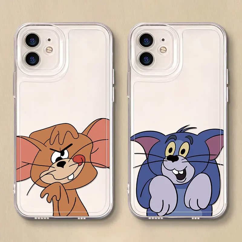 Tom And Jerry Sense Of Fun Phone Case For iPhone 16 15 14 13 12 11ProMax XS Max XR 7 8 Plus Y2K Soft Cute Shock Proof Back Cover