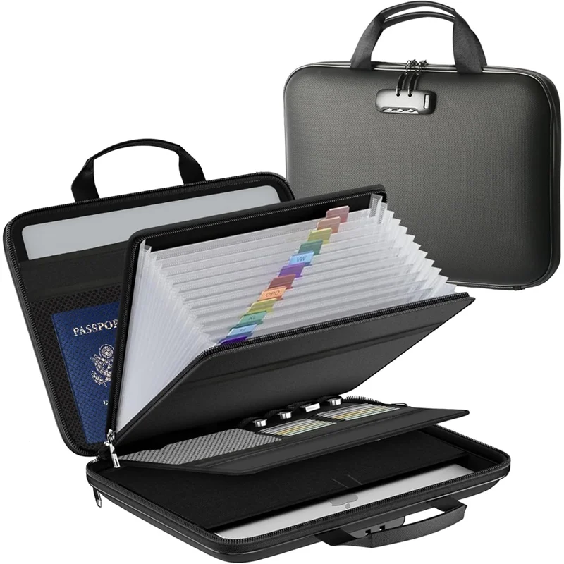 

A13E — портативная сумка-органайзер для файлов с замком, огнестойкая 5200 ° F Огонь Безопасная сумка для хранения документов для домашних ценностей