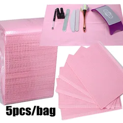 Naii-alfombrilla de papel desechable para mesa de uñas, Protector de escritorio impermeable de doble capa, herramientas de uñas, 33,5x45cm, 5 piezas