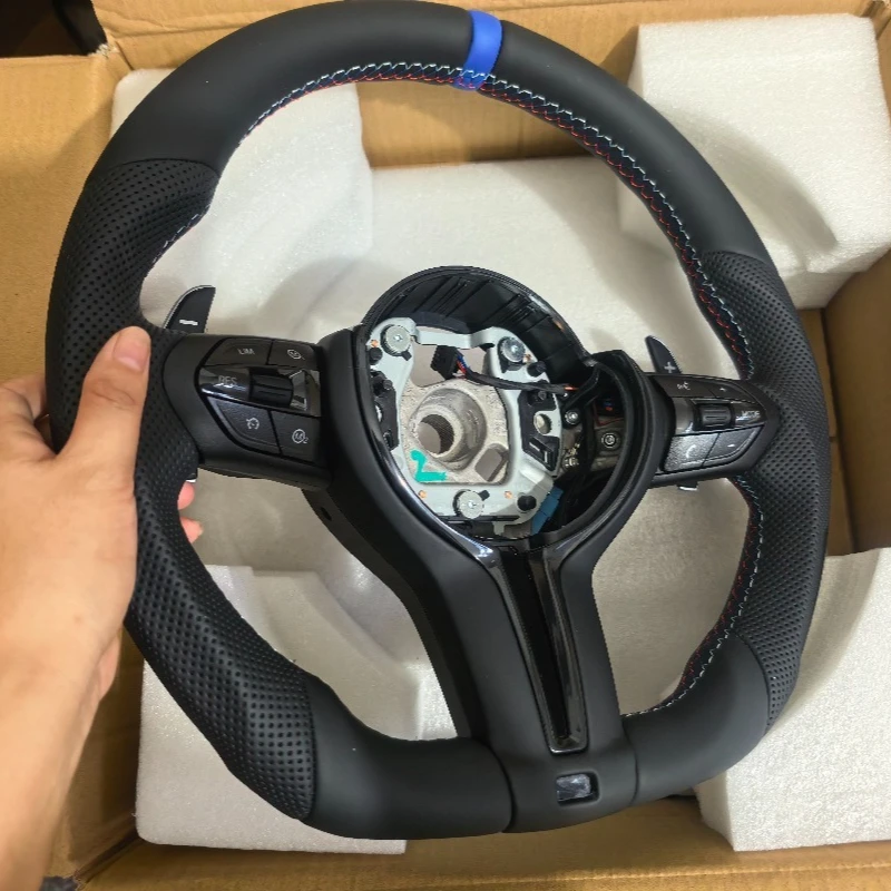 M Sport Steering Wheel Flat Bottom Blue Stripe For BMW F20 F21 F30 F31 F32 F34 F36 F39 F10 F12 F13 F15 F16 F07 F22 F23 F80 F90