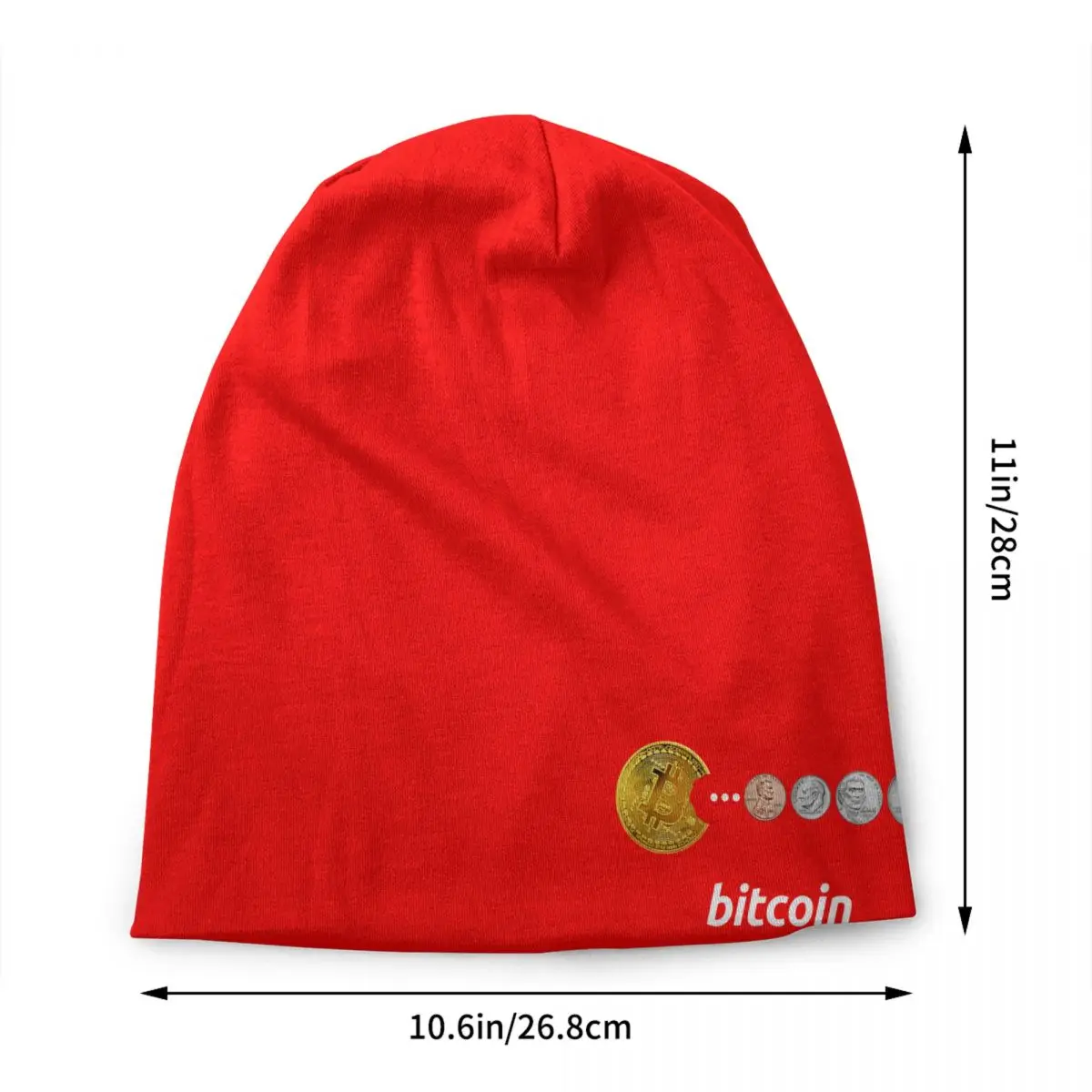 Custom Bitcoin Snacks Skullies Beanies Caps Unisex Winter Warm Knitted Hat Adult BTC Crypto Coins Bonnet Hats Outdoor Ski Cap