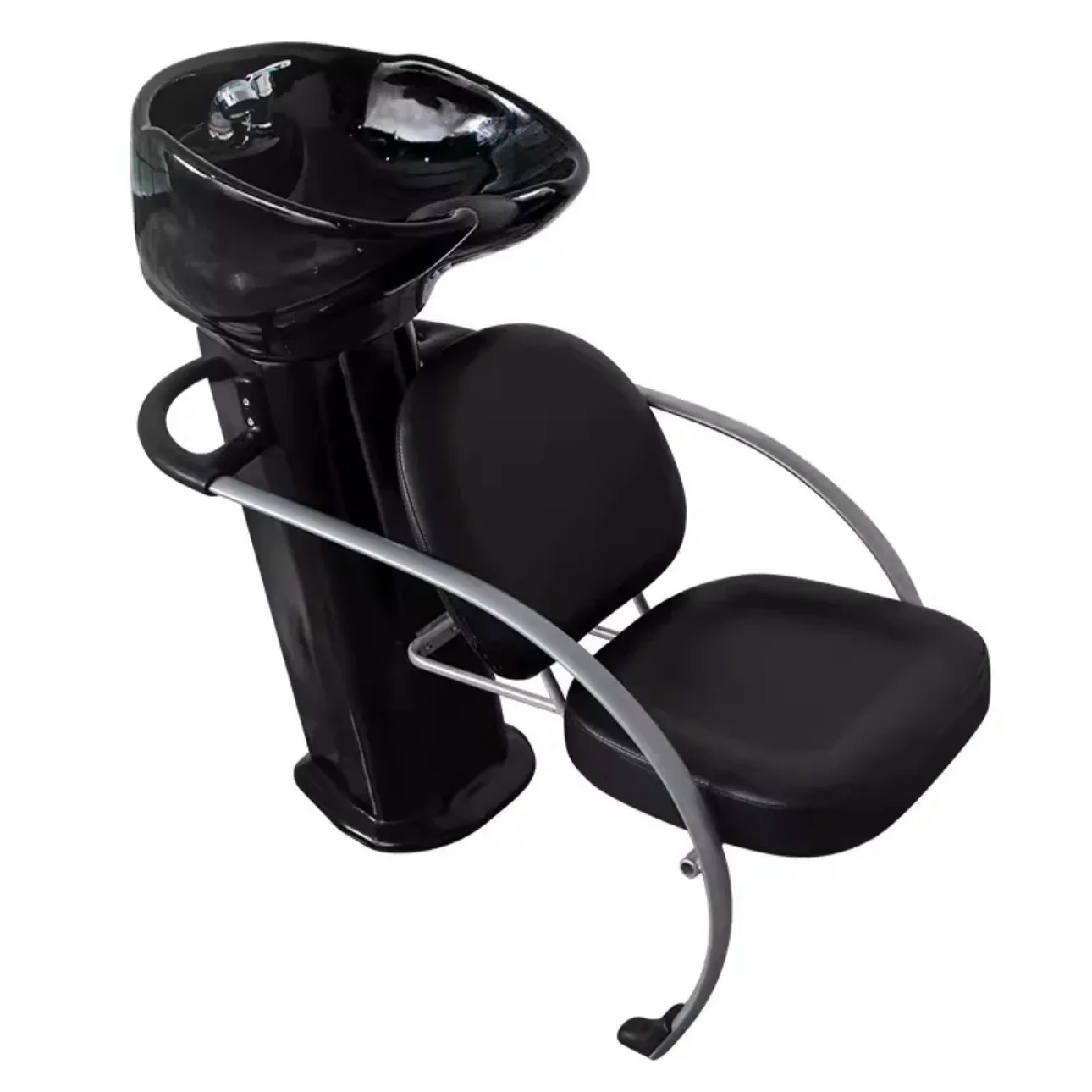 Ceramic basin shampoo bed barber shop hair salon special simple semi-reclining hair salon stainless steel flushing bed massage b