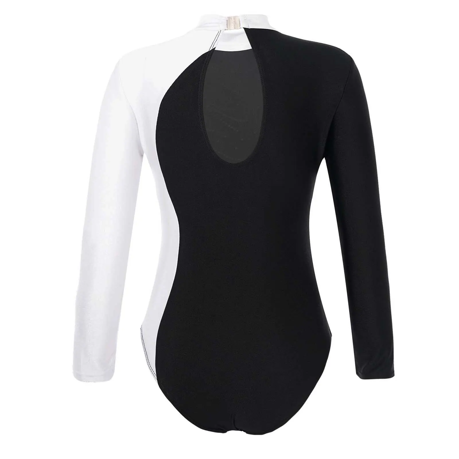 Kinder Mädchen Gymnastik Trikot glänzende Faux Diamanten Ballerina Tanz kostüm Mock Neck Langarm Leichtathletik Kostüm Kind Bodysuit