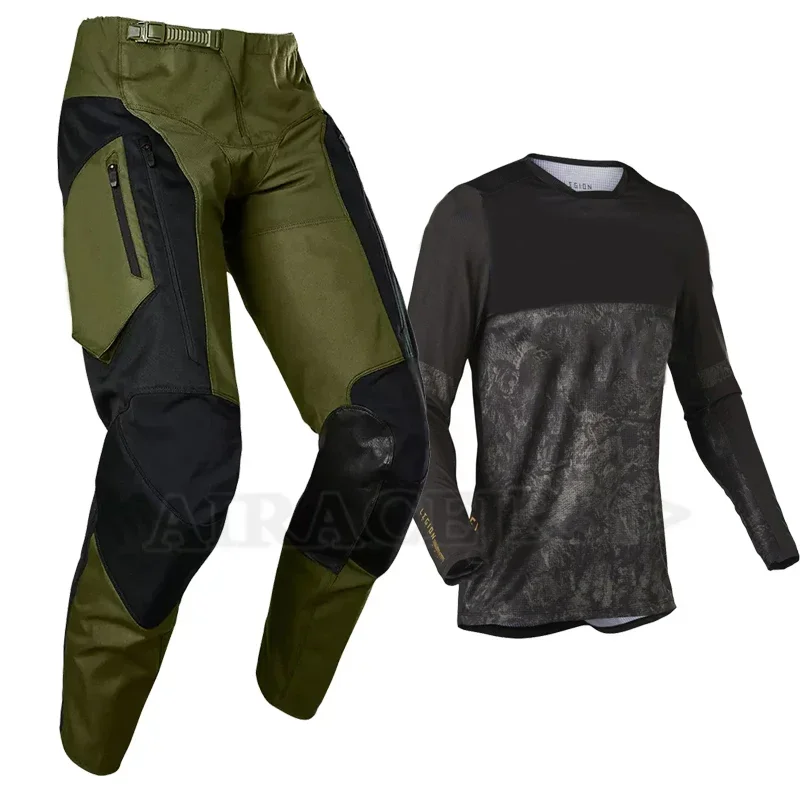 Motorbike Motocross Mxfox Jersey Pant ATV Dirt Bike UTV MTB ATV Gear Set Motorcycle Downhill Combo Zip Pocket Protective Suit