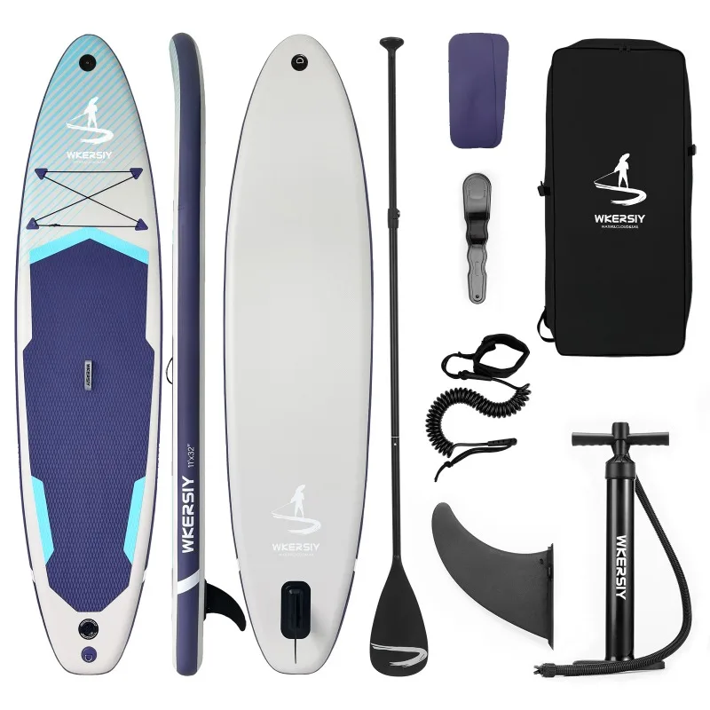 1set Inflatable Stand Up Paddle Board Portable Inflatable Surfboard Foldable Water Rowing Board Outdoor Water Equipment