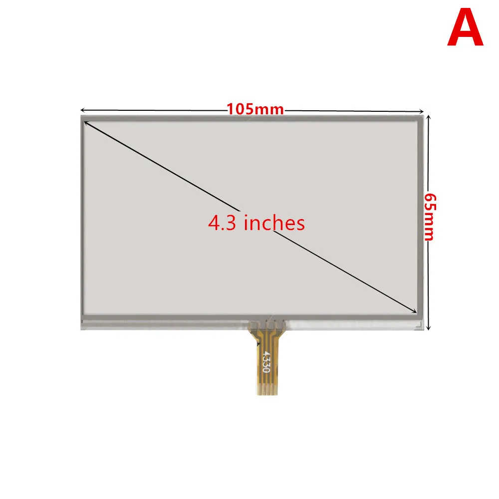 Imagem -02 - Polegada 4pin Universal Resistência Digitizer Touch Screen Painel de Vidro para Navegação Gps Mp3 Peças de Reposição 10 Peças Lote 4.3