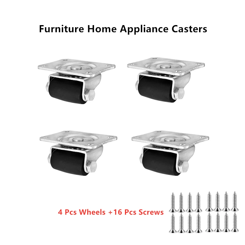 

4 Pcs/Lot 1 Inch Refrigerator Wheel Commercial Horizontal Mobile Heavy-duty Casters Low Center of Gravity Universal Wheels