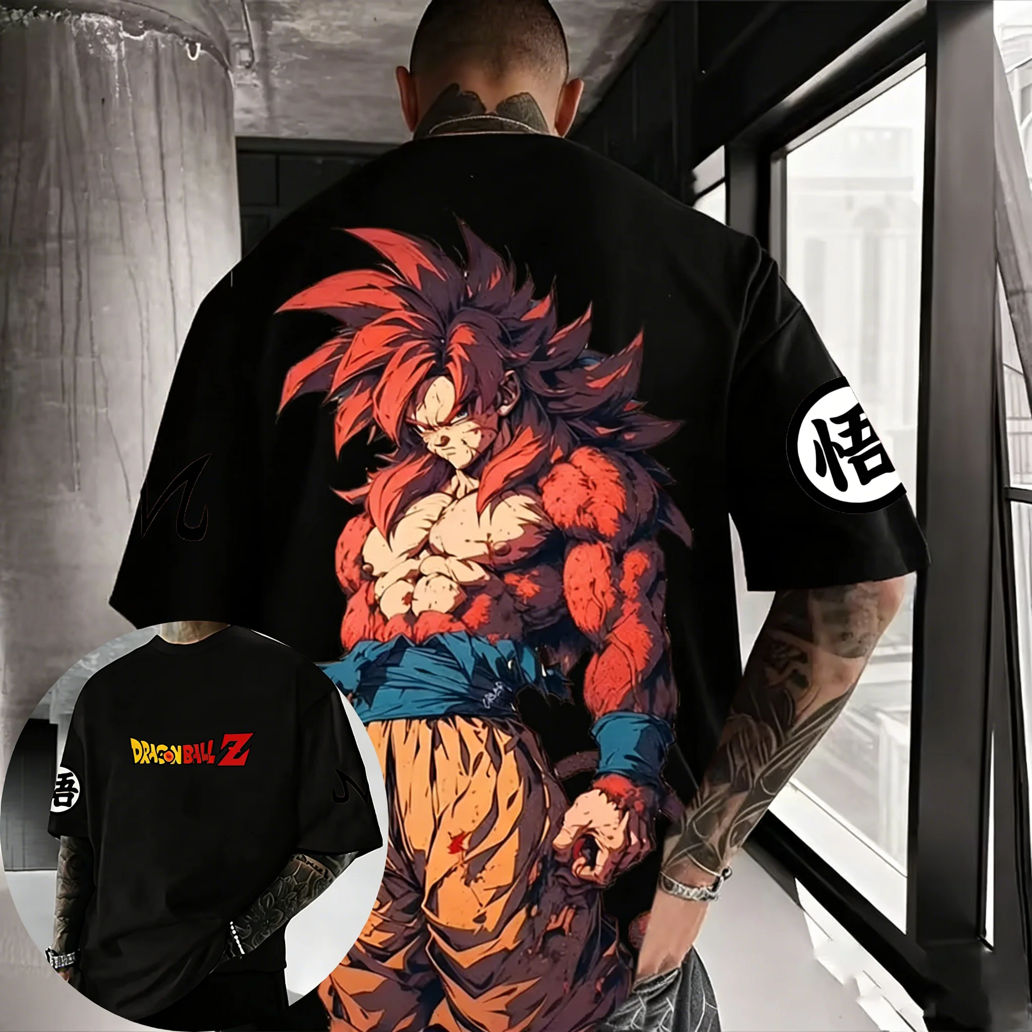 

Футболка с принтом Anime Dragon Ball Super Saiyan 4, летняя коллекция 2026, мужская и женская повседневная хлопковая футболка оверсайз в стиле Харадзюку, плотная ткань