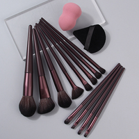 The 14PCS high-quality makeup brush set includes a multi-purpose makeup set brush and a non-clogging beauty egg powder puff