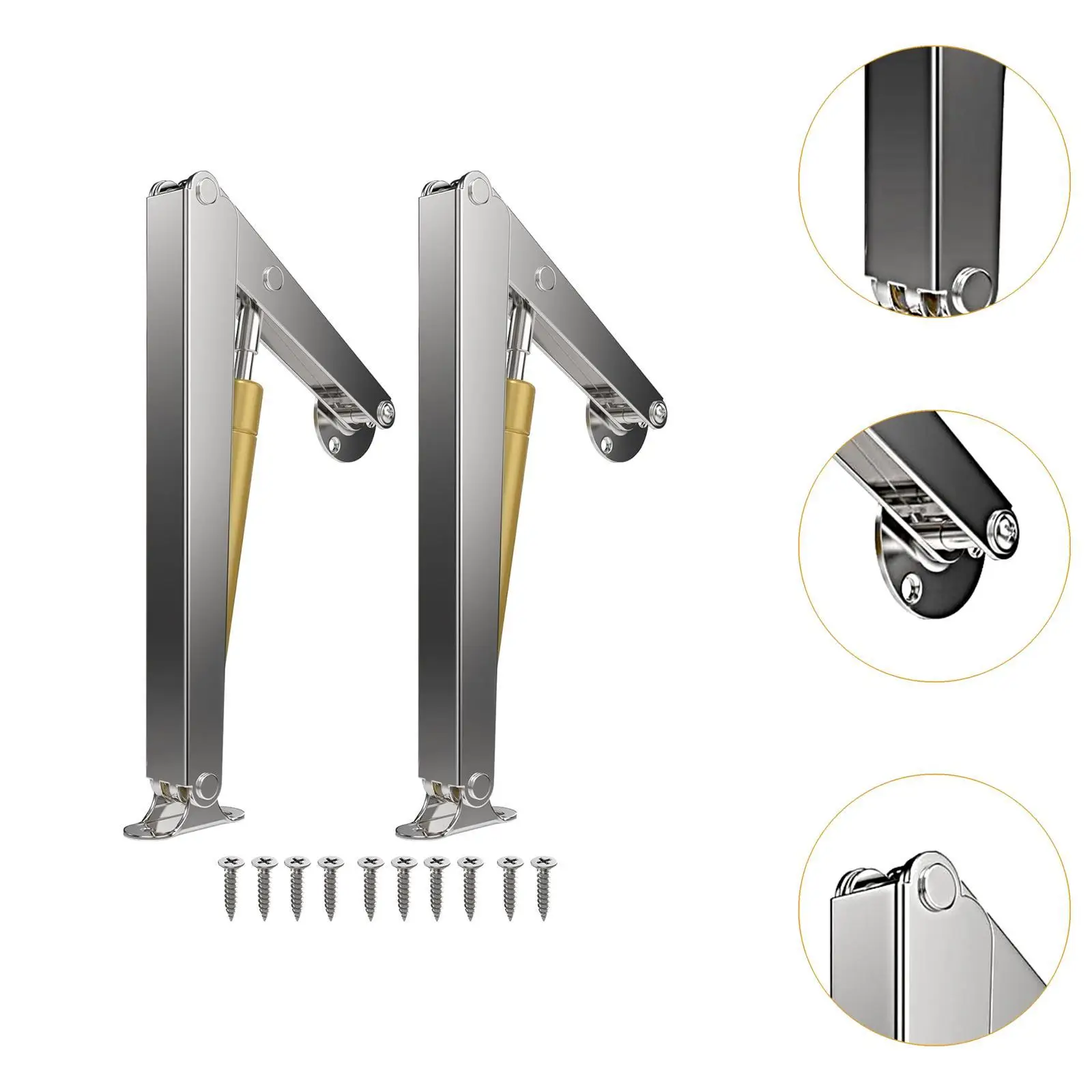 2x แก๊ส Struts ประตูตู้เฟอร์นิเจอร์สังกะสีอัลลอยด์ Trailer Lift บานพับ