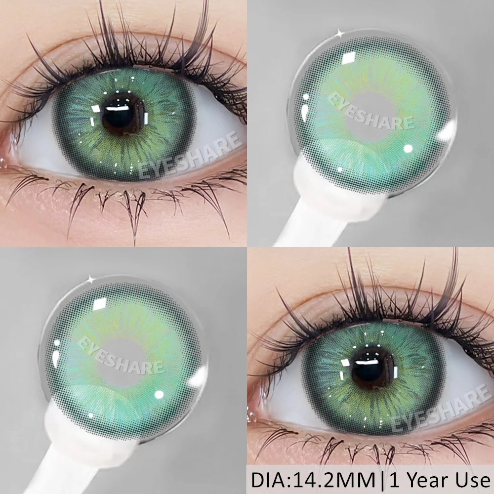 EYESHARE 1 Paar farbige Kontaktlinsen der grünen Serie für Augen, farbige Linsen, grüne Linsen, natürliche bunte Kontaktlinsen, jährliche Verwendung