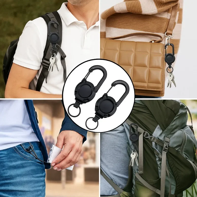 قابل للسحب الثقيلة سحب بكرة حلقة تسلق قوي أسلاك الفولاذ حبل مشبك الربيع حلقة رئيسية في الهواء الطلق رياضي مرفق المفاتيح أداة