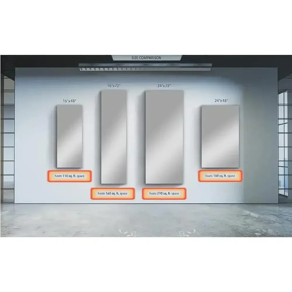 Radiant Glass Panel Wall Heater Easy Install Durable Energy Efficient