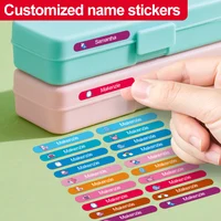 Pegatinas duraderas con nombre personalizado para botellas de agua y tazas, etiquetas escolares personalizadas con colores vibrantes, material de vinilo impermeable