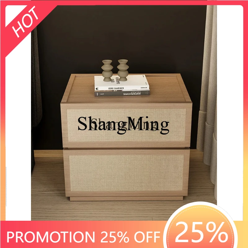SM building block bedside table rattan two pumping bedroom storage locker modern simple cabinet