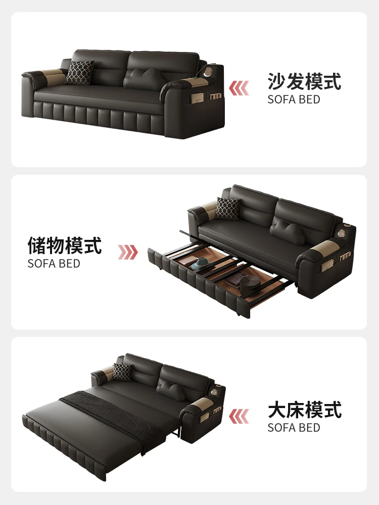 Cat Scratching  Advanced Black Folding Sofa Bed Dual-purpose Storage Household Simple Modern Small Apartment Internet