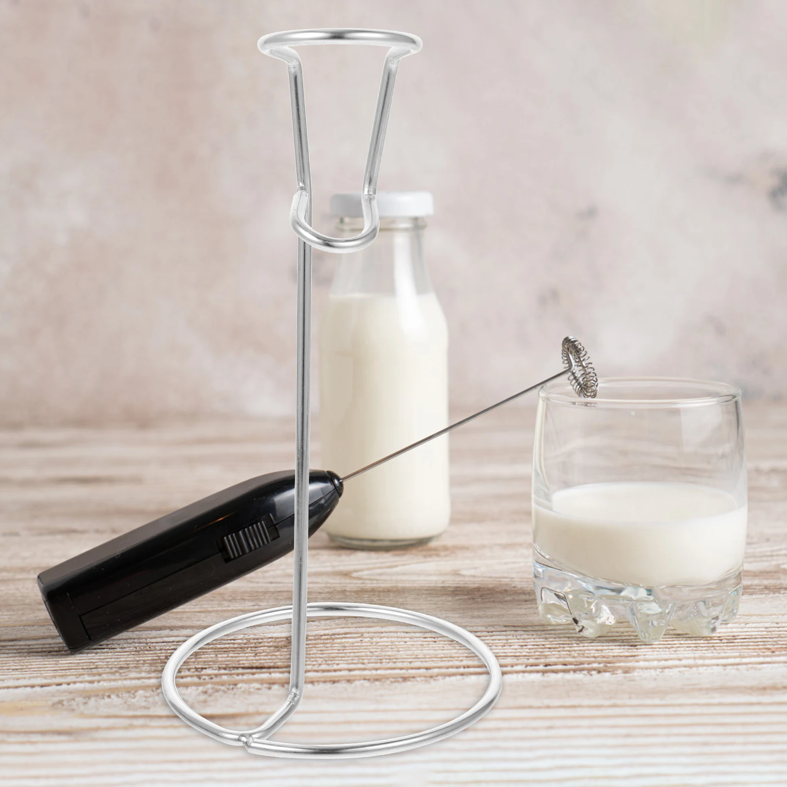 

Stainless Steel Stand Milk Frother Rack Kitchen Mixer Holder Storage Bracket For Kitchen Utensil Organizer Space