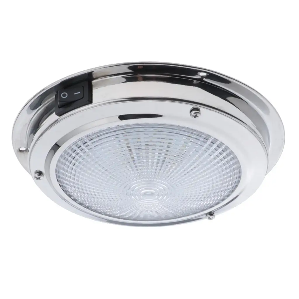 Stainless Steel Marine Boat LED Ceiling Cabin Dome Interior Light 12V 3.5W