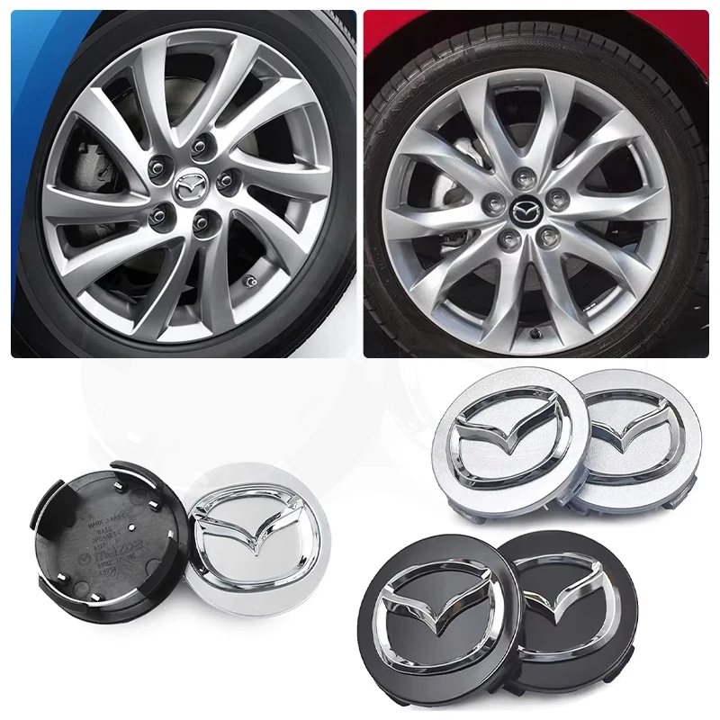 Para 56mm tampa do cubo do centro da roda do carro emblema decalque adesivo da roda para mazda 3 6tenza axela demio cx3 cx5 mp ms rx8 bens do carro