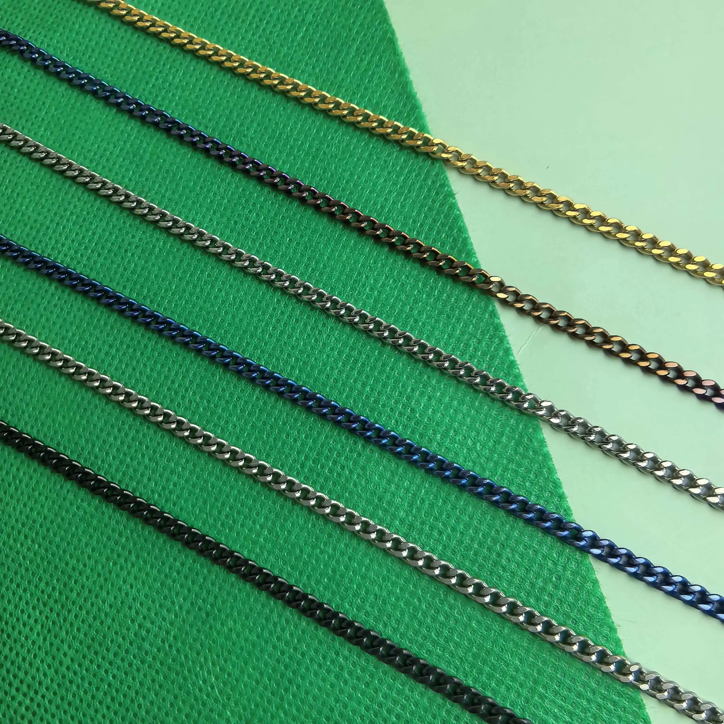 3.5mm pure titanium denim chain necklace is simple, lightweight, waterproof, anti allergic, and rust free