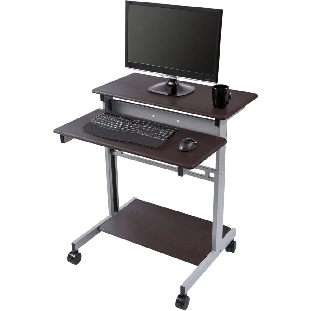 

Stand Up Desk Store Rolling Adjustable Height Two Tier Standing Desk Computer Workstation