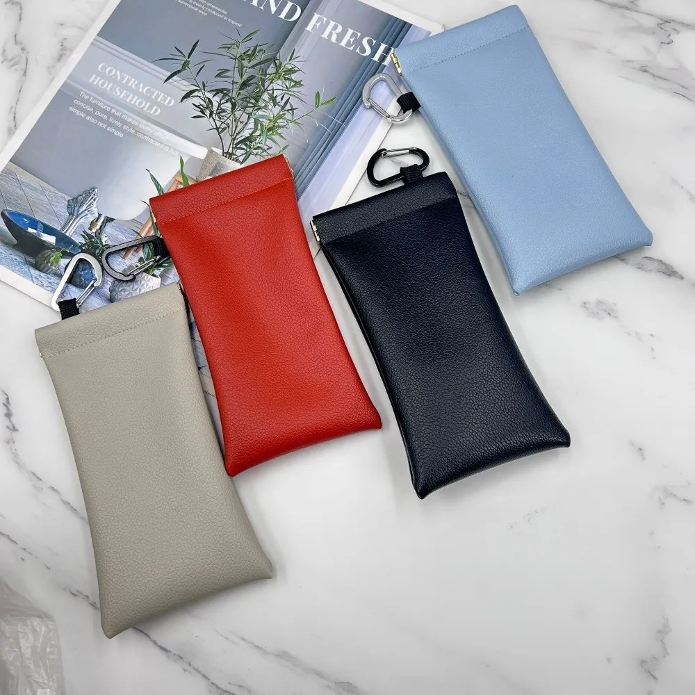 Soft PU Leather Automatic Closed Glasses Bag Waterproof Dustproof Sunglasses Case Large Capacity Eyewear Pouch Eyewear