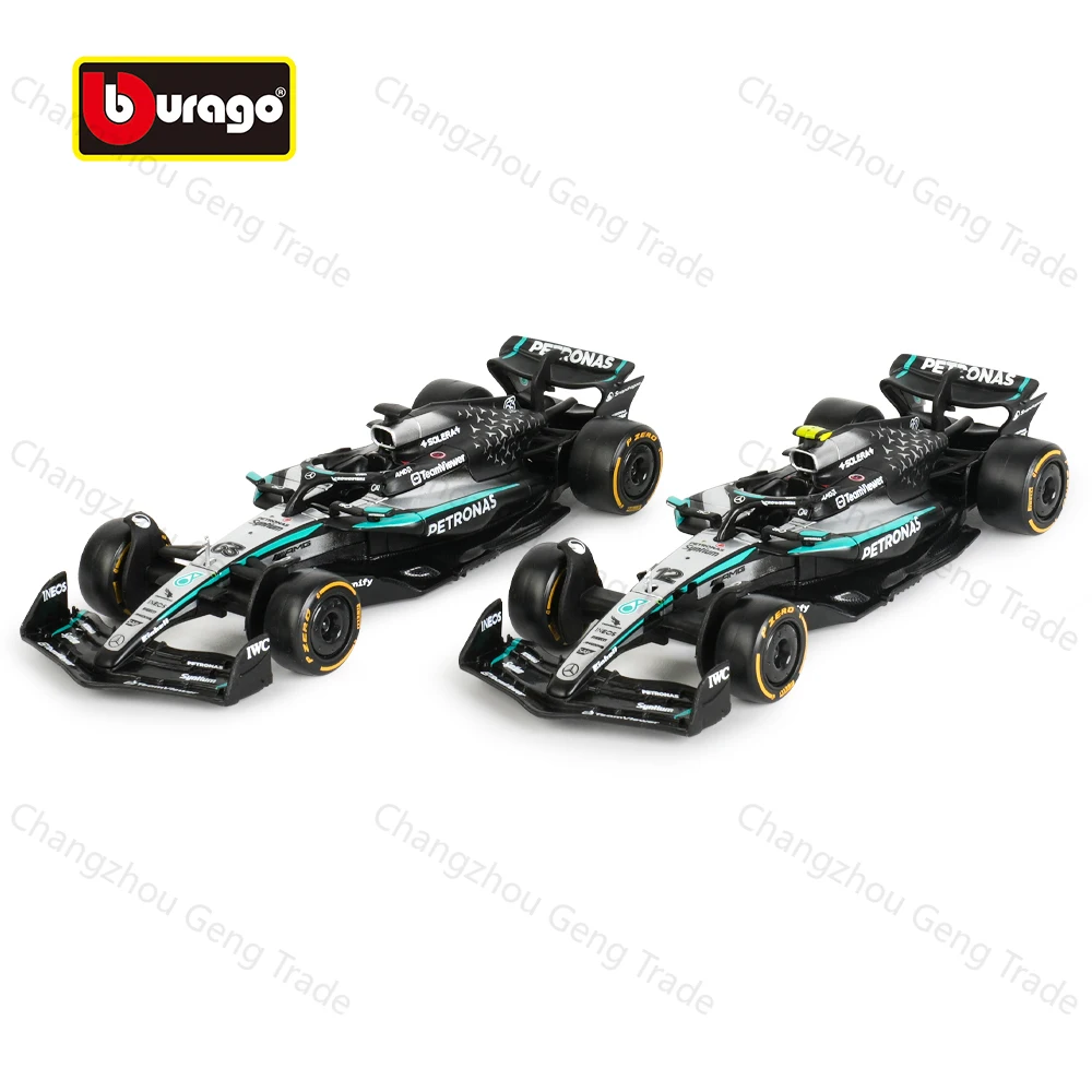 Bburago 1:43 Mercedes-AMG 2025 W16 E الأداء # 63 # 12 F1 Formula Car Die Cast Vehicles ألعاب سباق نموذجية قابلة للجمع #6