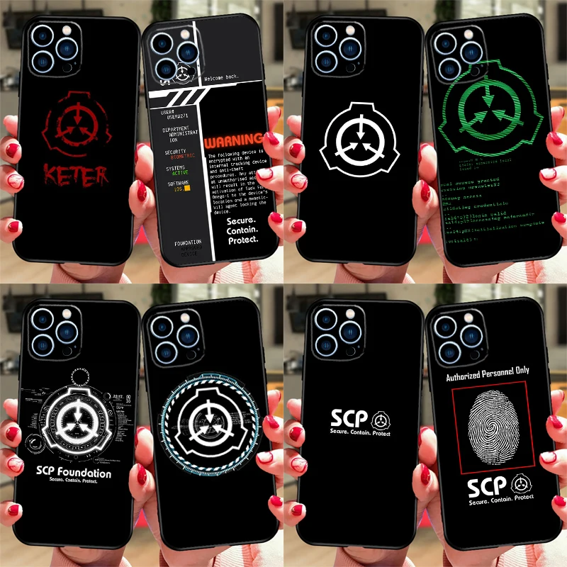 SCP Special Containment Case For iPhone 16 15 13 11 14 Pro Max 12 Mini Plus XR X XS Max Silicone Phone Cover